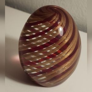 Vintage Handblown Murano Swirl Art Glass Paperweight Ferro & Lazzarini Italy